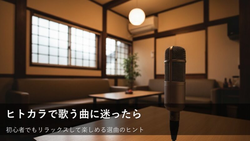 ヒトカラで何を歌う?失敗しない「最初の1曲」の選び方とコツ