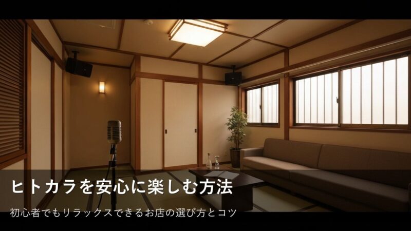 初めてのヒトカラを安心して楽しむために。お店選びと安全な過ごし方のヒント
