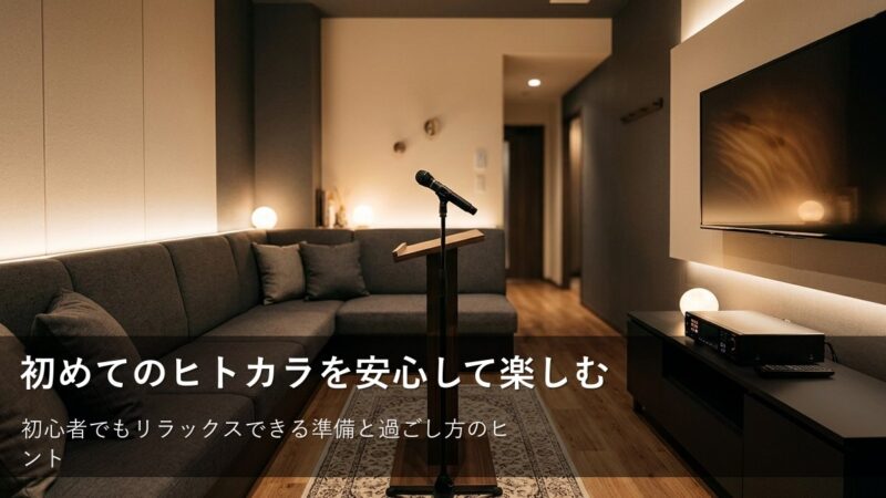 初めてのヒトカラへ!不安を解消して自分だけの時間を楽しむコツ