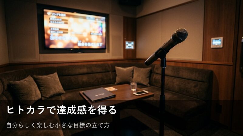 ヒトカラで「歌えた!」を実感する。無理なく楽しめる小さな目標の立て方